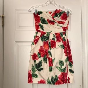 Floral strapless dress